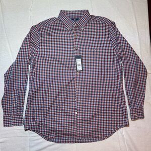 Vineyard Vines Tucker Shirt Red Blue White Gingham Size XL Slim Fit NWT